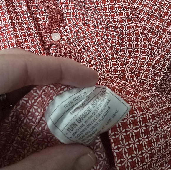 Ariat Shirt Men Large Red Floral Print Western Cowboy Rodeo Long Sleeve - Picture 5 of 11